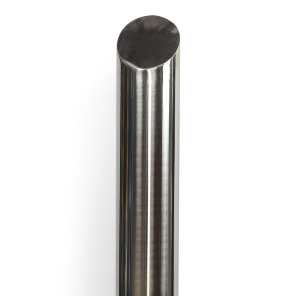 Angled Top Close up from 114mm Base Plate Bollard with 304 Grade Stainless Steel with Angled Top