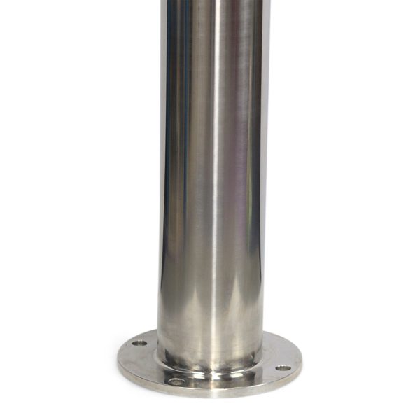 Base Plate close up from 114mm Base Plate Bollard with 304 Grade Stainless Steel with Angled Top