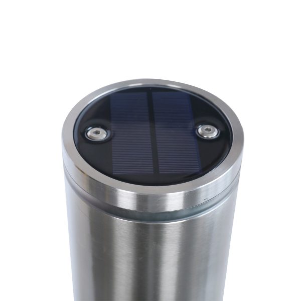 Close up of Solar Panel from 114mm Inground Solar Bollard 316 Stainless Steel